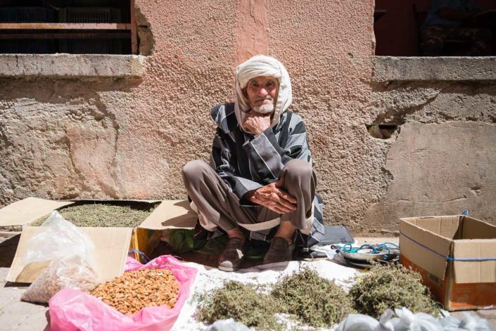 Moroccan seller at festival des roses 2015