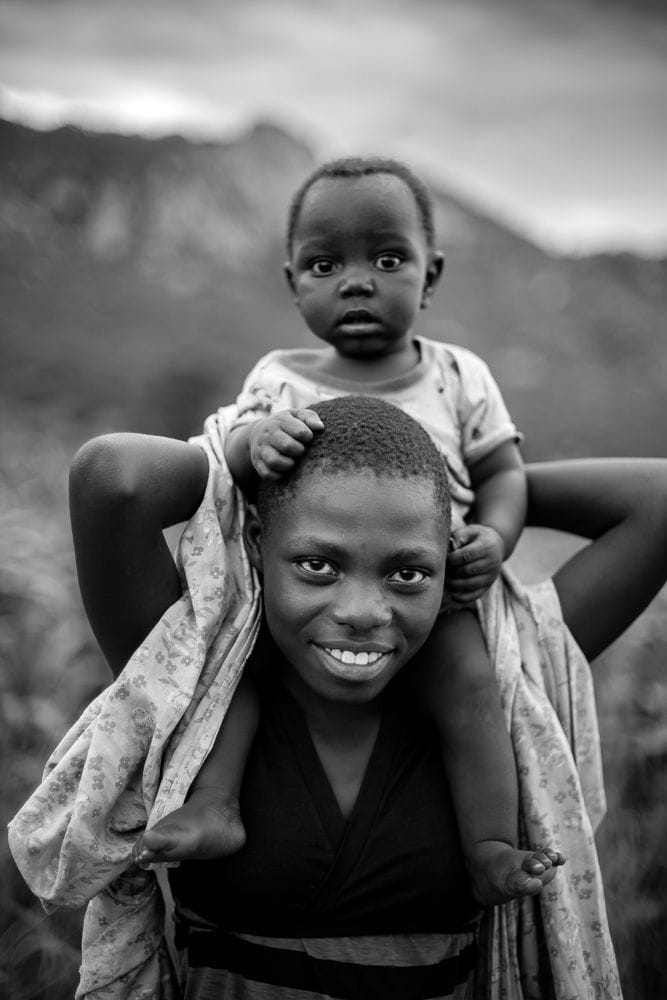 Her and a child